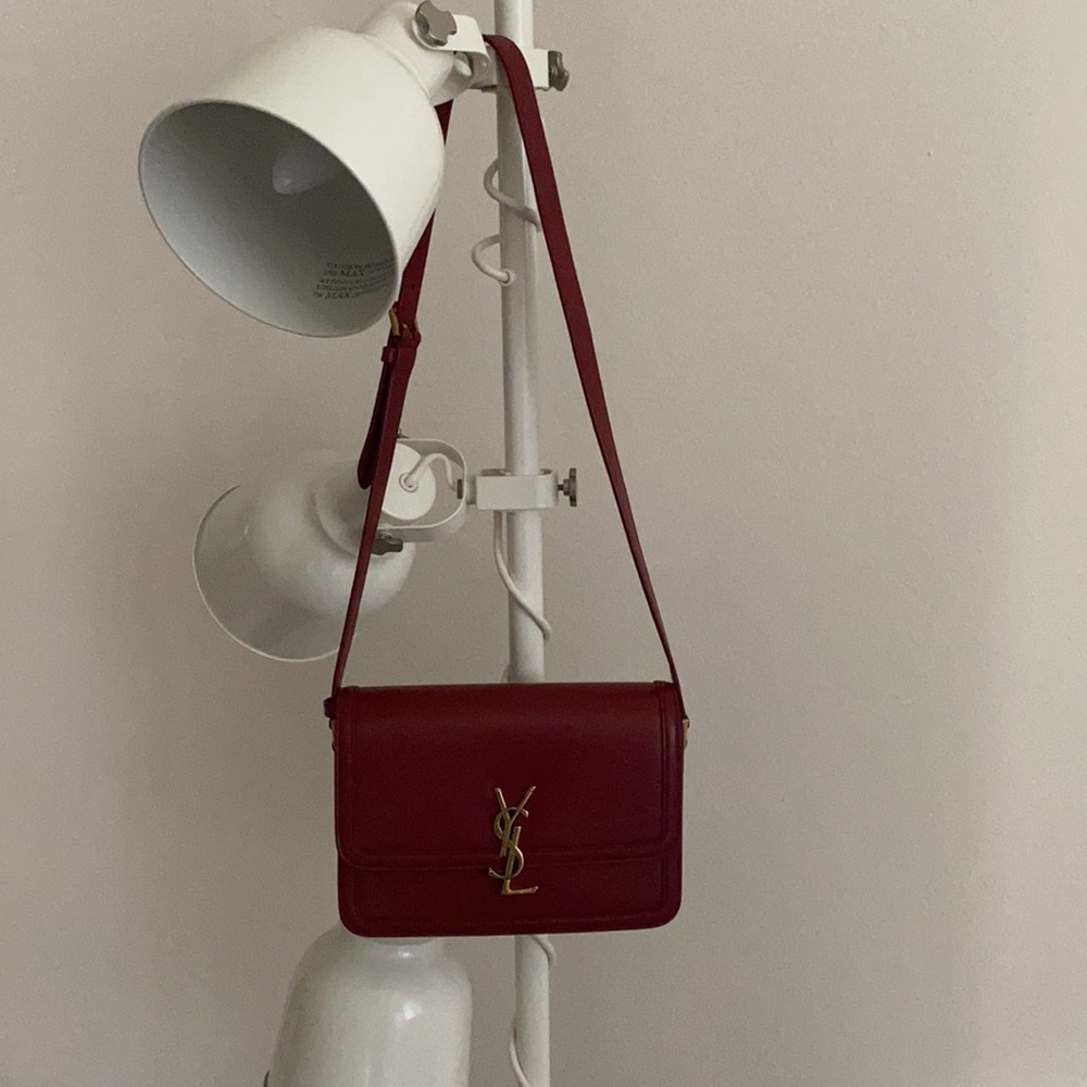 YSL Solferino Medium Shoulder Bag Opyum Red - Picture 3 of 16